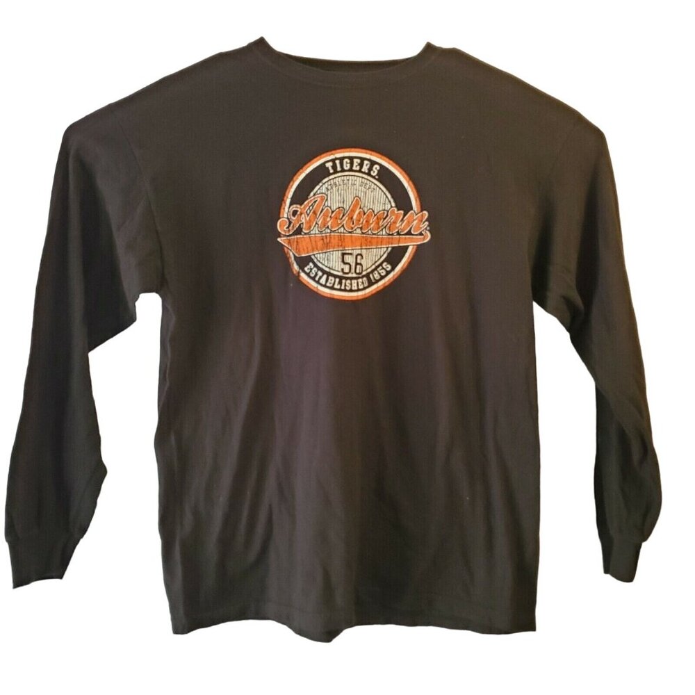 Auburn Tigers Unisex Blue Orange Long Sleeve Graphic T-Shirt Size Large EUC